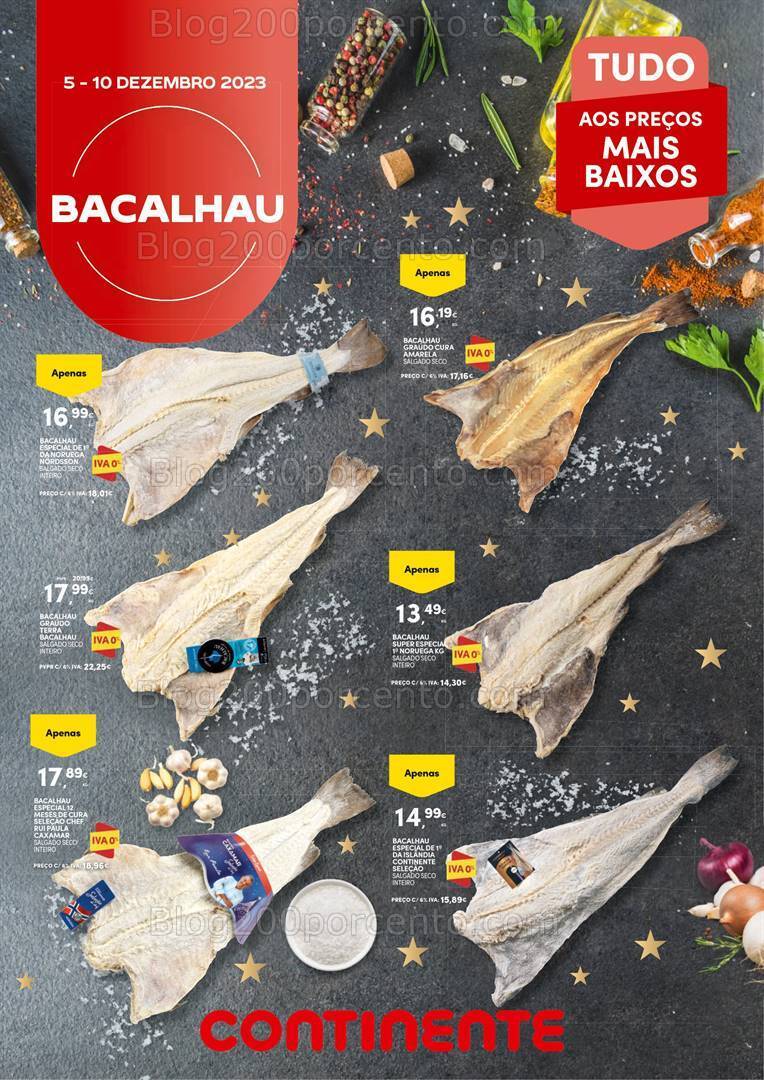 Antevisão Folheto CONTINENTE Especial Bacalhau Promoções de 5 a 10 dezembro