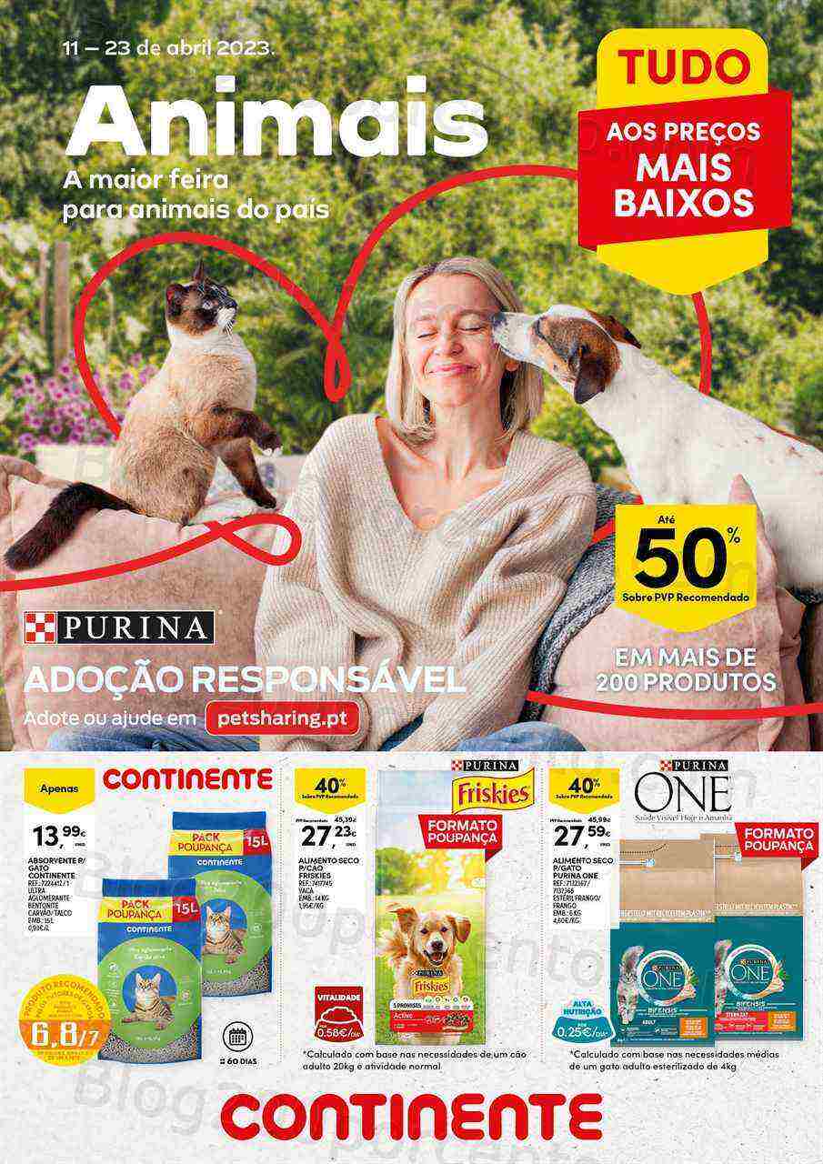 Antevisão Folheto CONTINENTE Feira Animal Promoções de 11 a 23 abril