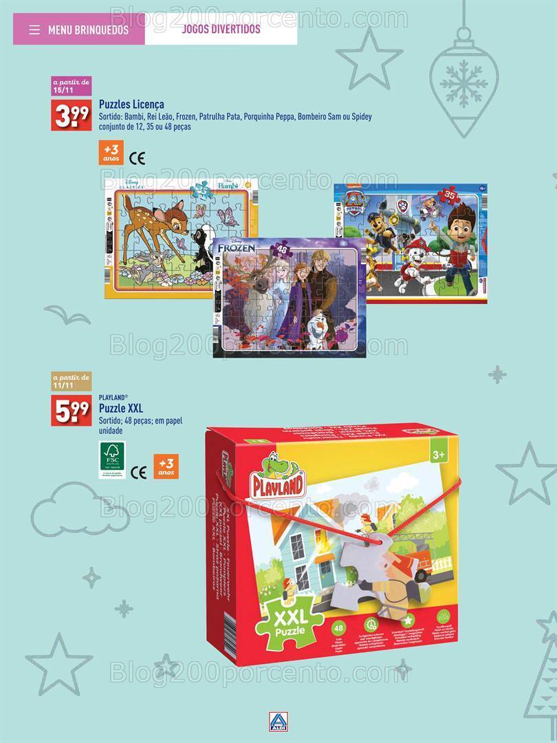 Antevisão Folheto ALDI Brinquedos Natal Promoções até 24 dezembro