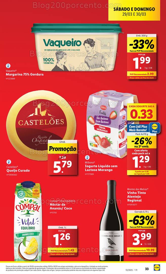 Antevisão Folheto LIDL Promoções Fim de Semana - 29 e 30 março