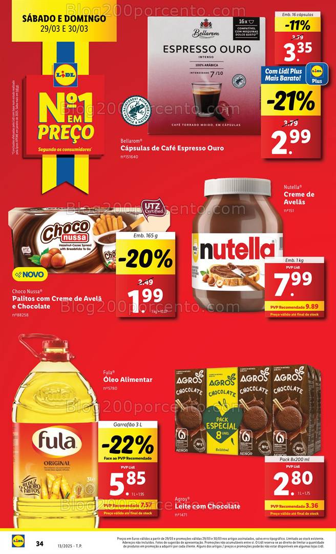 Antevisão Folheto LIDL Promoções Fim de Semana - 29 e 30 março
