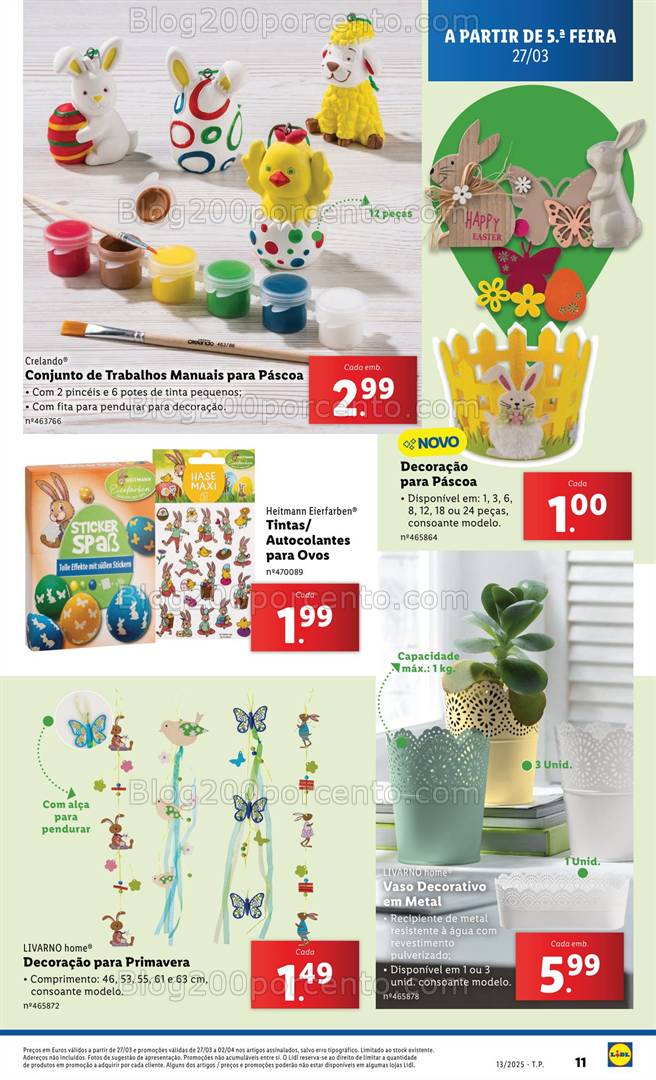 Antevisão Folheto LIDL Bazar Páscoa Promoções de 27 março a 2 abril