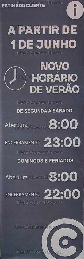 ALERTA - Novos horários de verão CONTINENTE a partir de 1 junho