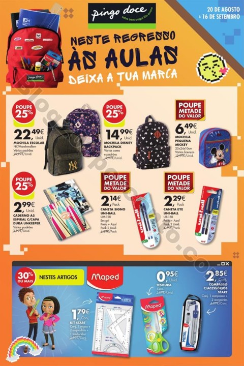 Pingo Doce regresso às aulas mini 20 agosto a 16 