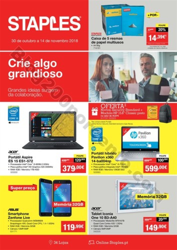 Antevisão Folheto STAPLES Promoções de 30 a 14 