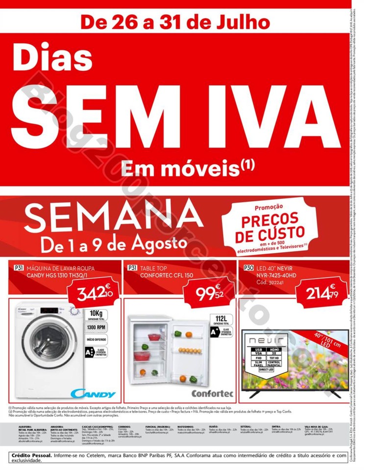 Antevisão Folheto CONFORAMA Promoções de 26 jul