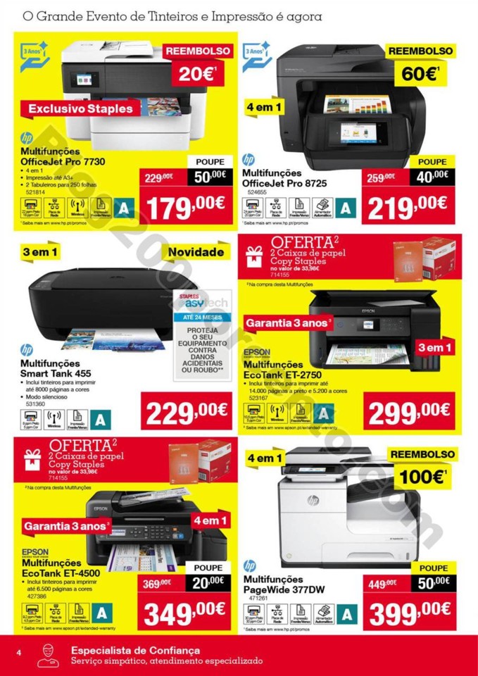 Antevisão folheto STAPLES Promoções de 28 març