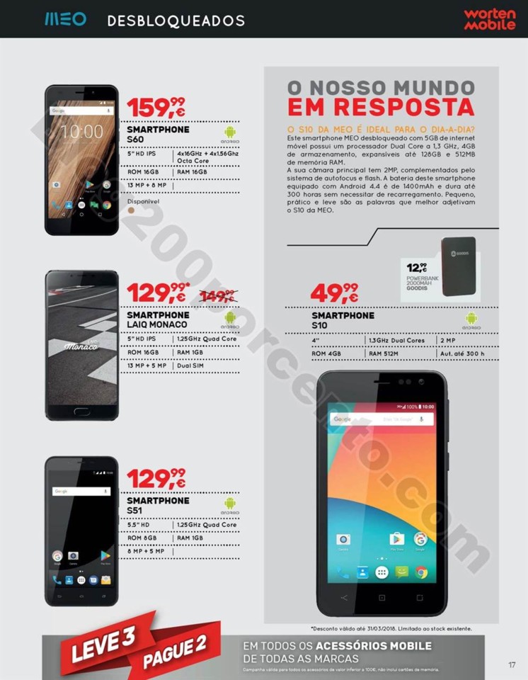 Antevisão Folheto WORTEN Mobile promoções de 15