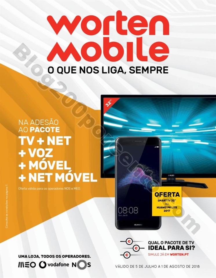 Novo Folheto WORTEN Mobile Promoções até 1 agos