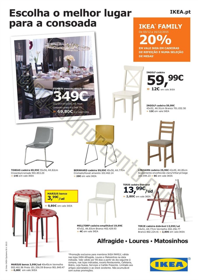 20% de desconto IKEA Promoções de 3 a 16 dezembr
