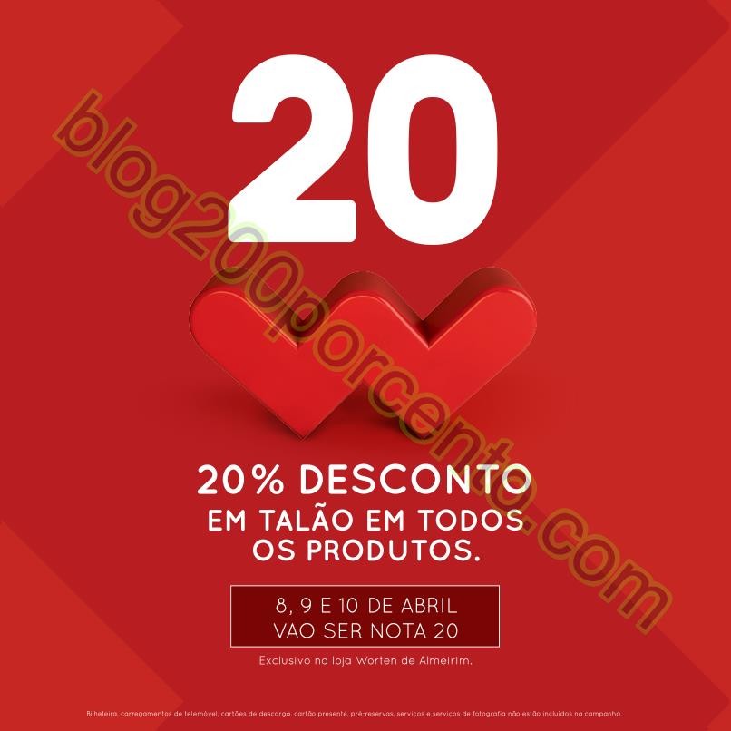 Antevisão Nota 20 WORTEN Promoções de 8 a 10 ab