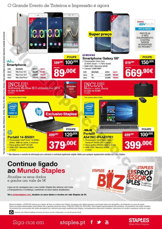 Antevisão folheto STAPLES Promoções de 28 març