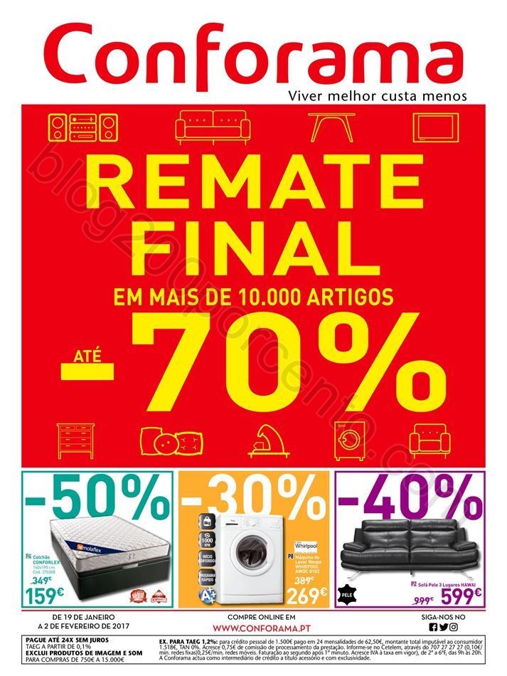 Novo Folheto CONFORAMA Remate Saldos de 19  janeir