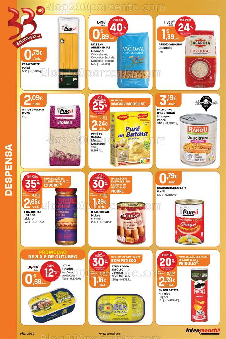 Antevisão Folheto INTERMARCHÉ Super Aniversário Promoções de 3 a 9 outubro