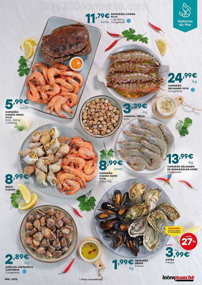 Antevisão Folheto INTERMARCHÉ Bebidas e Mariscos Promoções de 25 julho a 7 agosto
