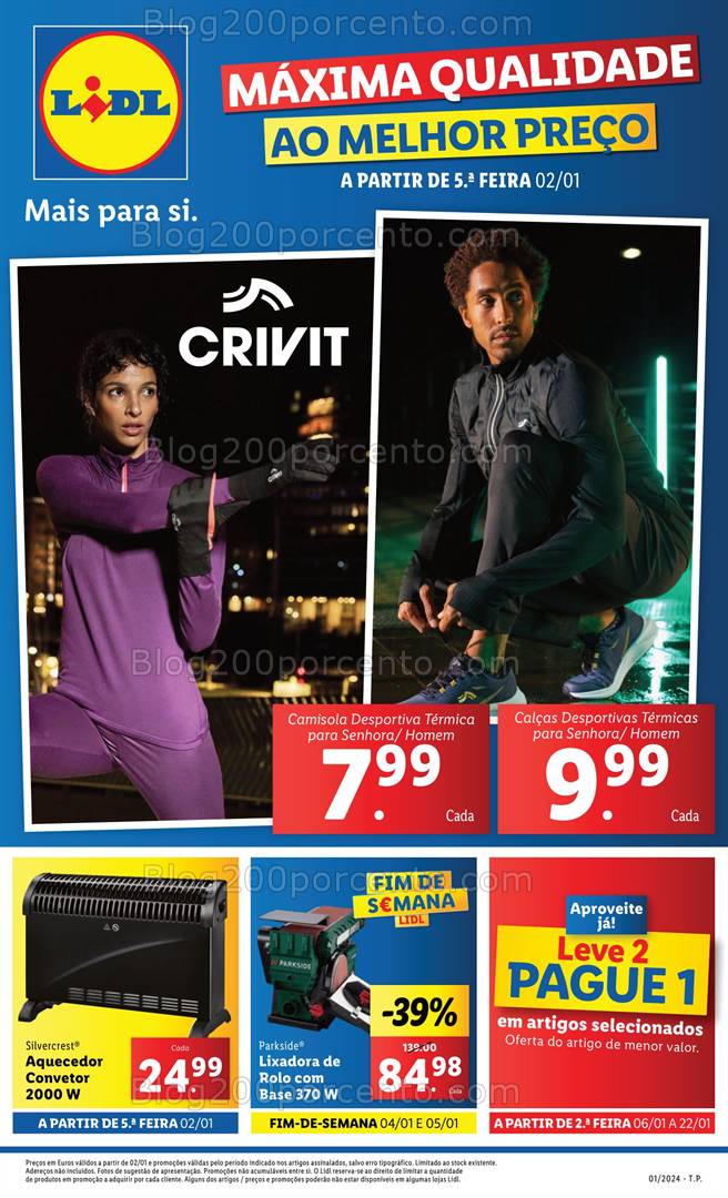 Antevisão Folheto LIDL Desporto Promoções a partir de 2 janeiro
