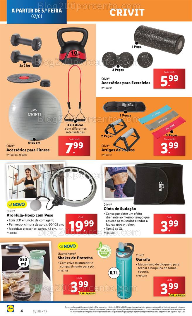 Antevisão Folheto LIDL Desporto Promoções a partir de 2 janeiro