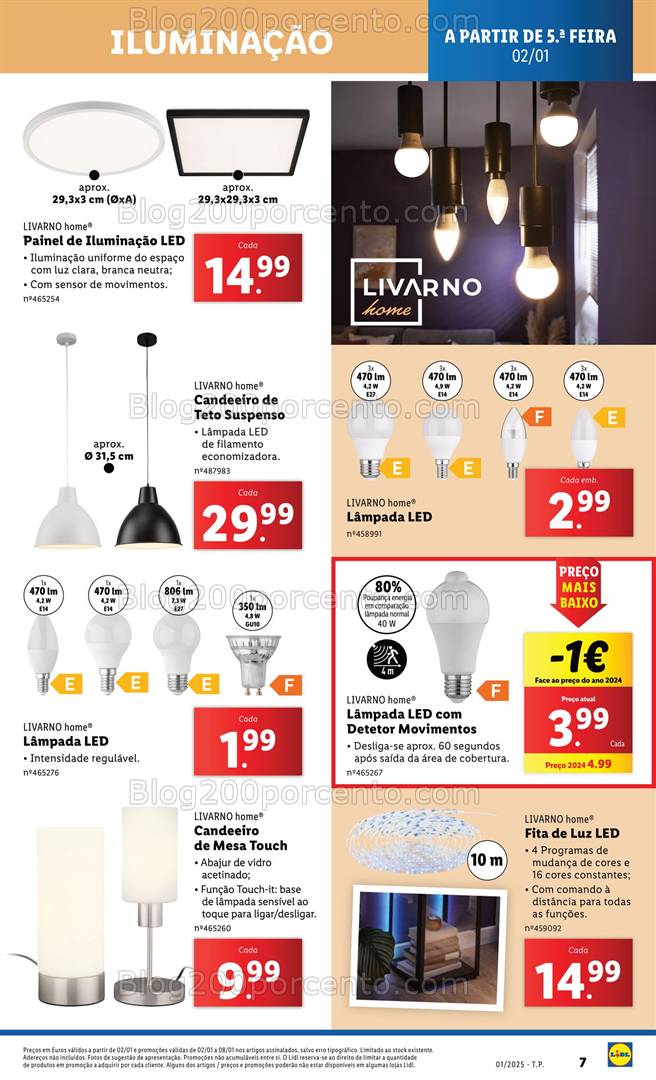 Antevisão Folheto LIDL Casa e Iluminacão Promoções a partir de 2 janeiro