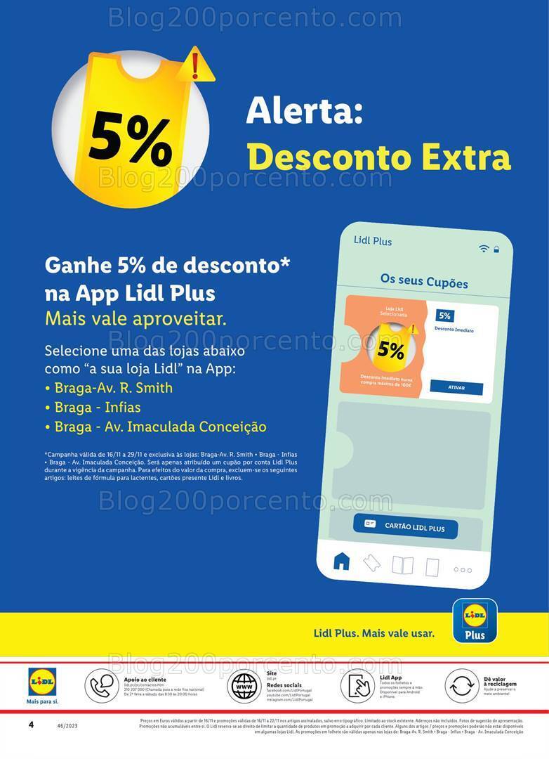 Antevisão Folheto LIDL Extra Braga Promoções de 16 a 22 novembro
