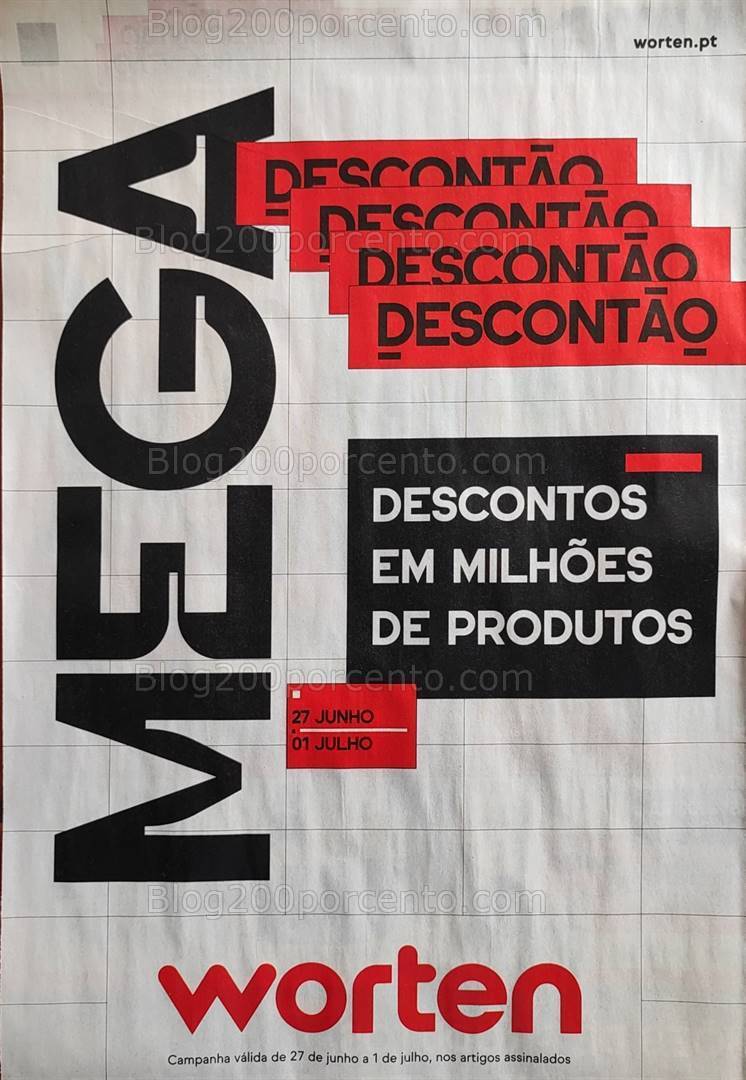 Antevisão Folheto WORTEN Mega Descontão Promoções de 27 junho a 1 julho