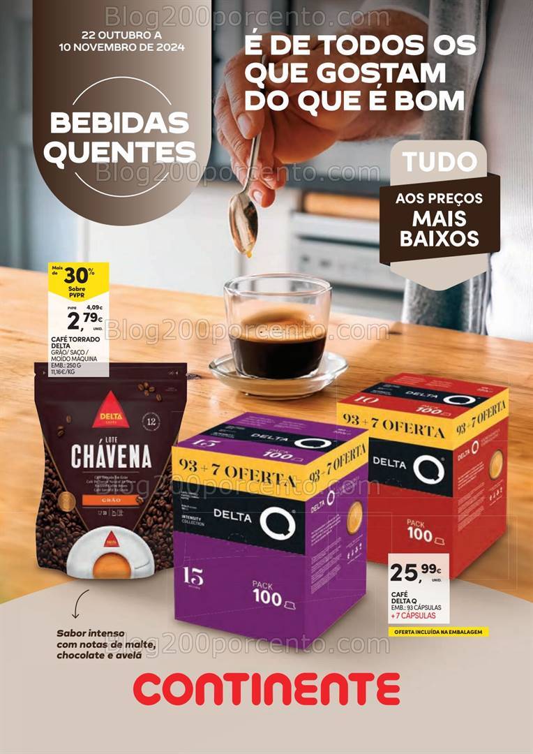 Antevisão Folheto CONTINENTE Modelo Bebidas Quentes Promoções de 22 outubro a 10 novembro