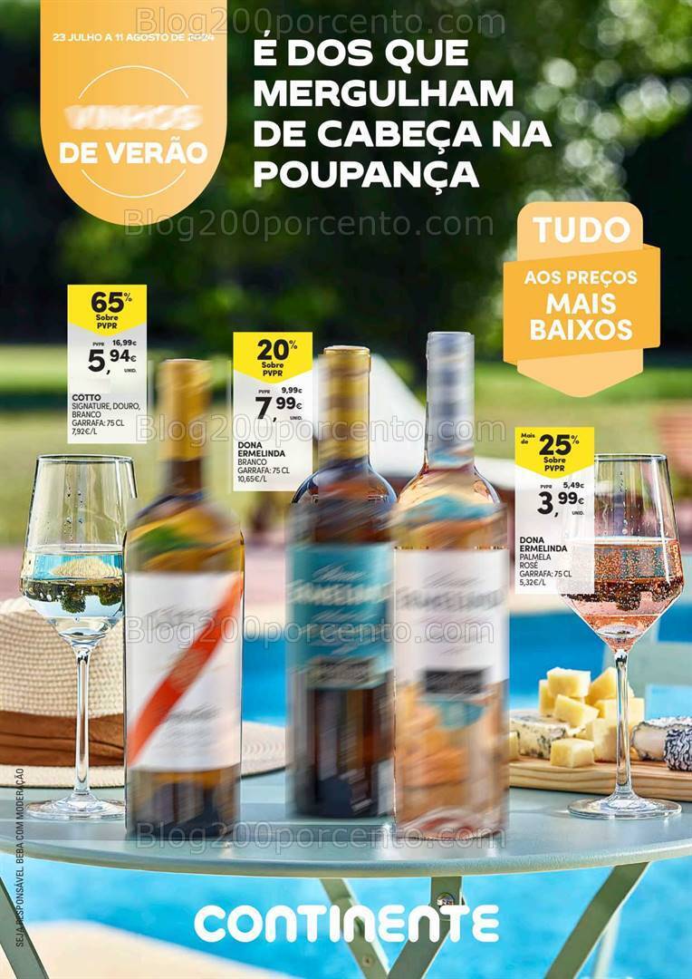 Antevisão Folheto CONTINENTE Petiscos de Verão Promoções de 23 julho a 11 agosto