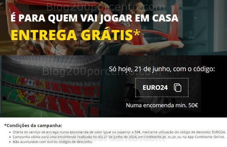 ALERTA - Oferta de portes CONTINENTE apenas hoje - 21 junho!