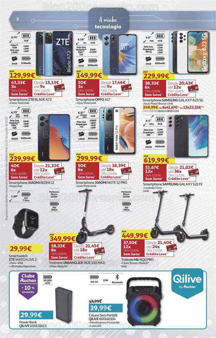 Antevisão Folheto AUCHAN Tecnologia Promoções 3 a 17 agosto