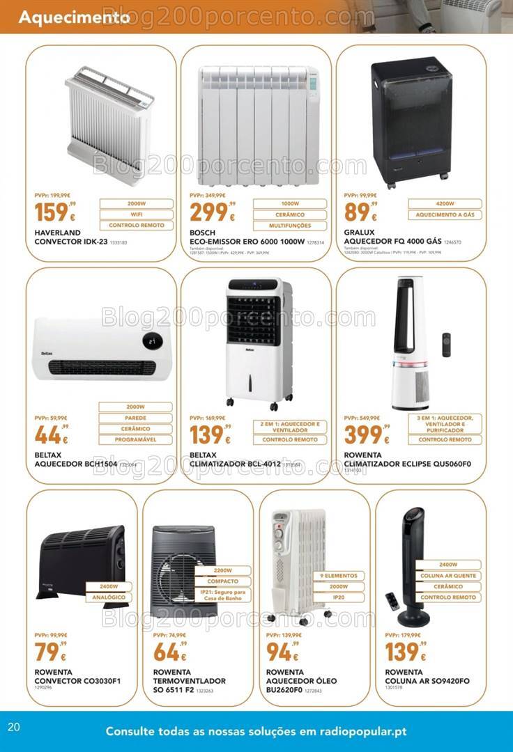 Antevisão Folheto RADIO POPULAR Aquecimento Promoções de 2 dezembro a 13 janeiro