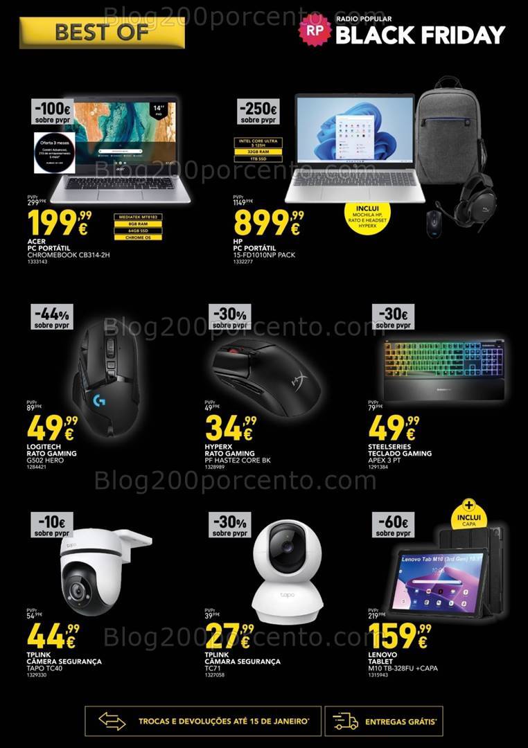 Antevisão Folheto RADIO POPULAR Best Of Black Friday Promoções até 2 dezembro