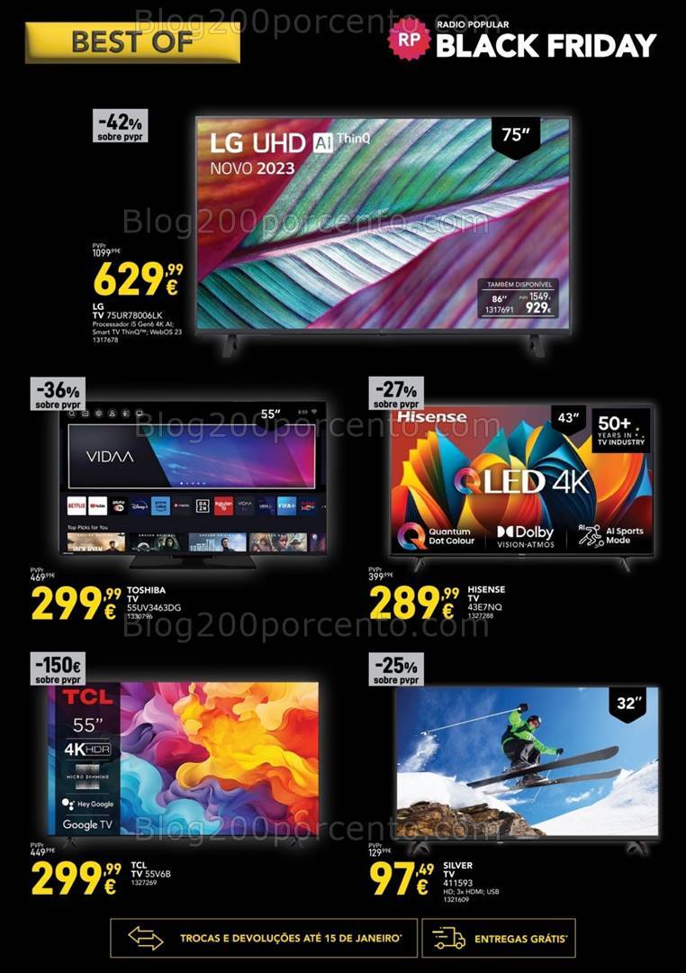 Antevisão Folheto RADIO POPULAR Best Of Black Friday Promoções até 2 dezembro