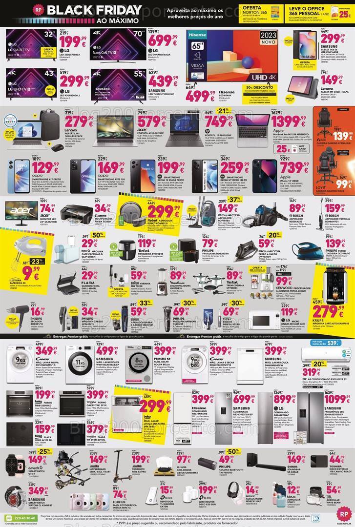 Antevisão Folheto RADIO POPULAR Black Friday Promoções de 31 outubro a 6 novembro