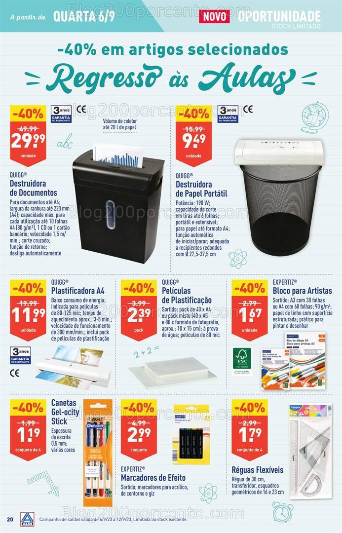 Antevisão Folheto ALDI Bazar Promoções a partir de 6 setembro