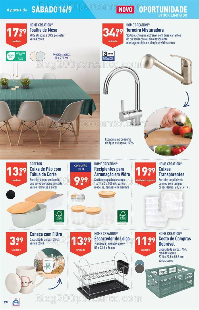 Antevisão Folheto ALDI Bazar Promoções a partir de 16 setembro