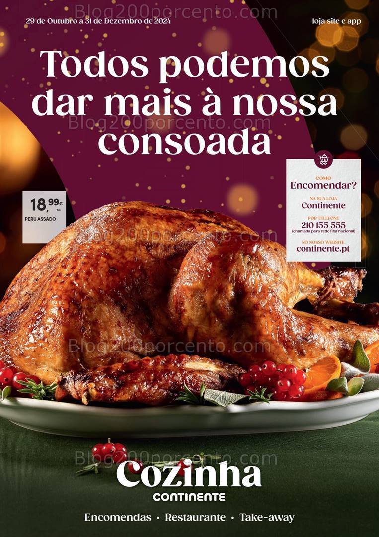 Antevisão Folheto CONTINENTE Take-Away Consoada Promoções de 29 outubro a 31 dezembro