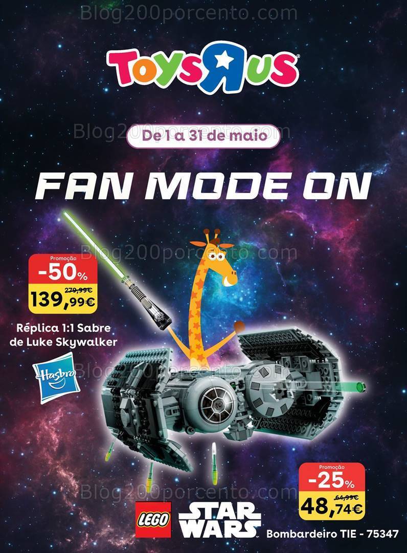 Antevisão Folheto TOYSRUS Fan Mode Promoções de 1 a 31 maio