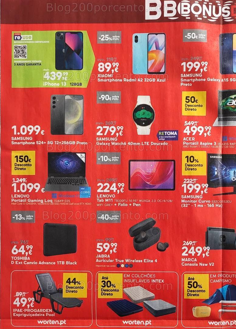 Antevisão Folheto WORTEN Bonus Days Promoções de 7 a 10 junho