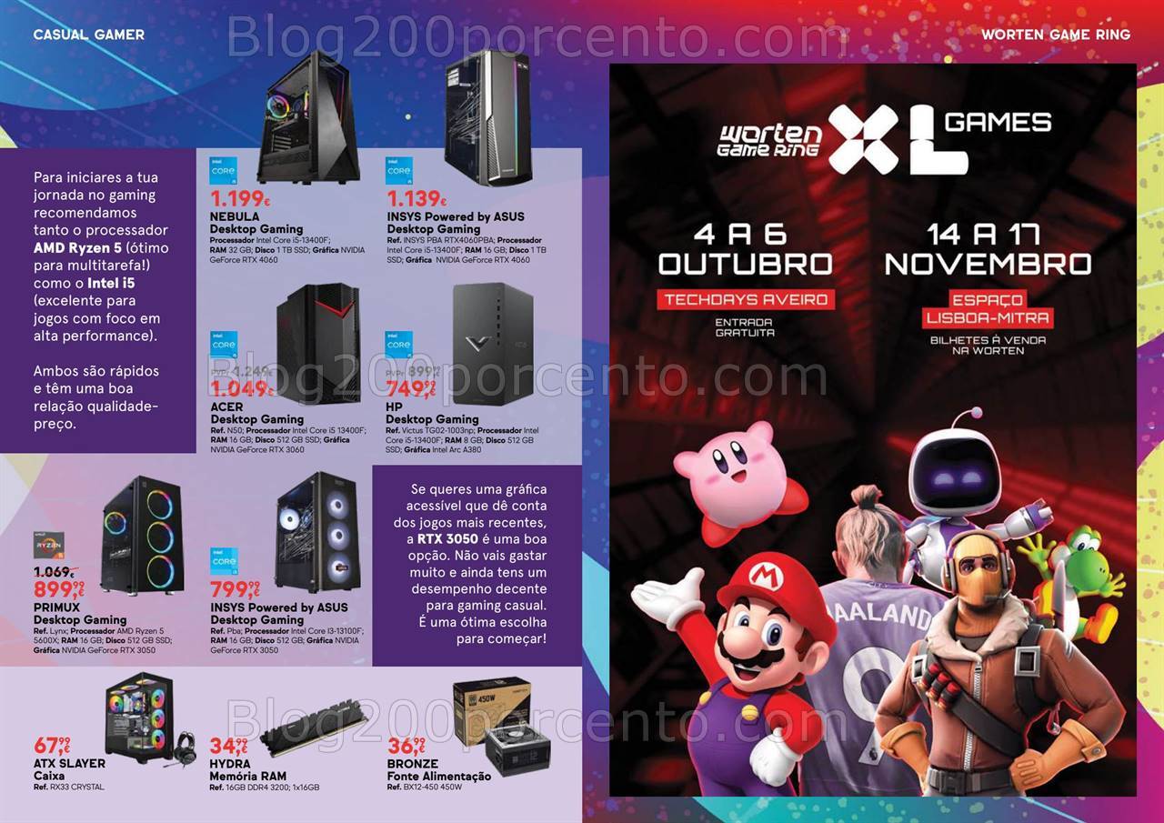 Antevisão Folheto WORTEN Gaming Promoções de 1 a 21 outubro