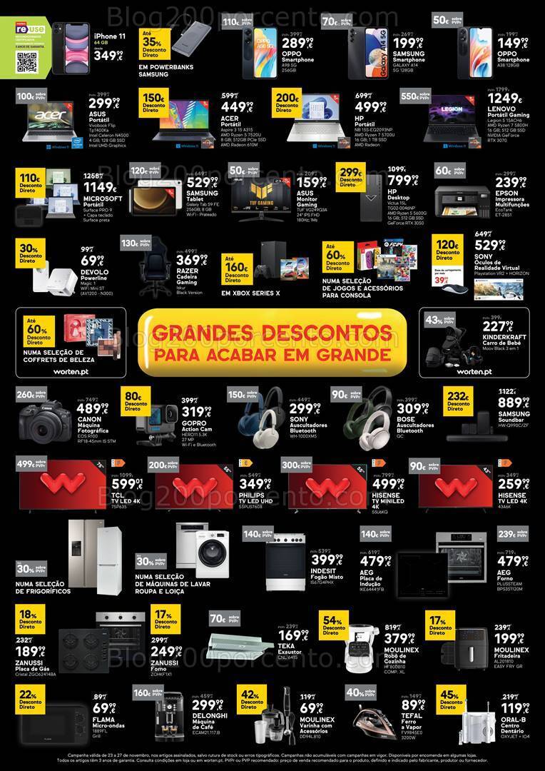 Antevisão Folheto WORTEN Black Friday Fim de Semana - 23 a 27 novembro
